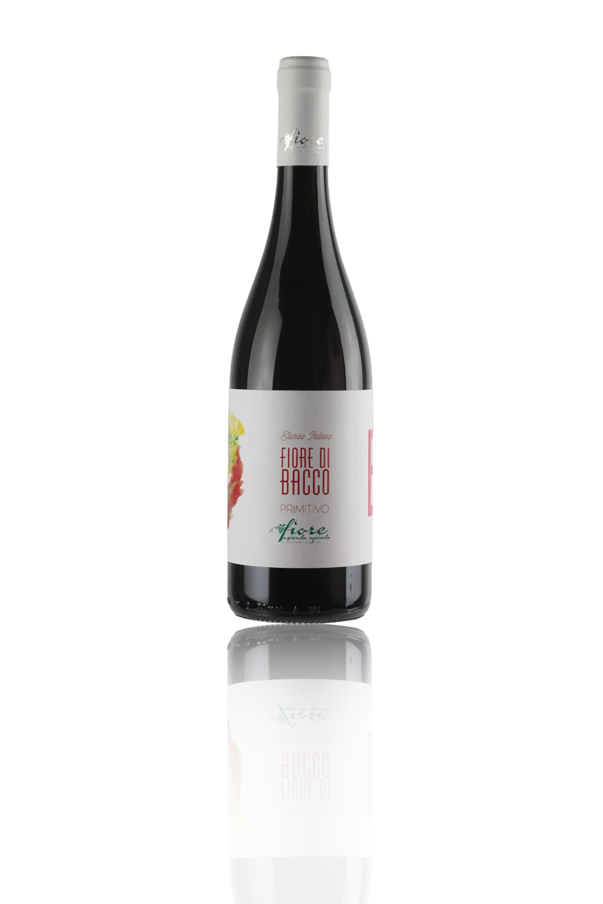 Bottiglia di vino Fiore di Bacco Primitivo E di Cantine Fiore