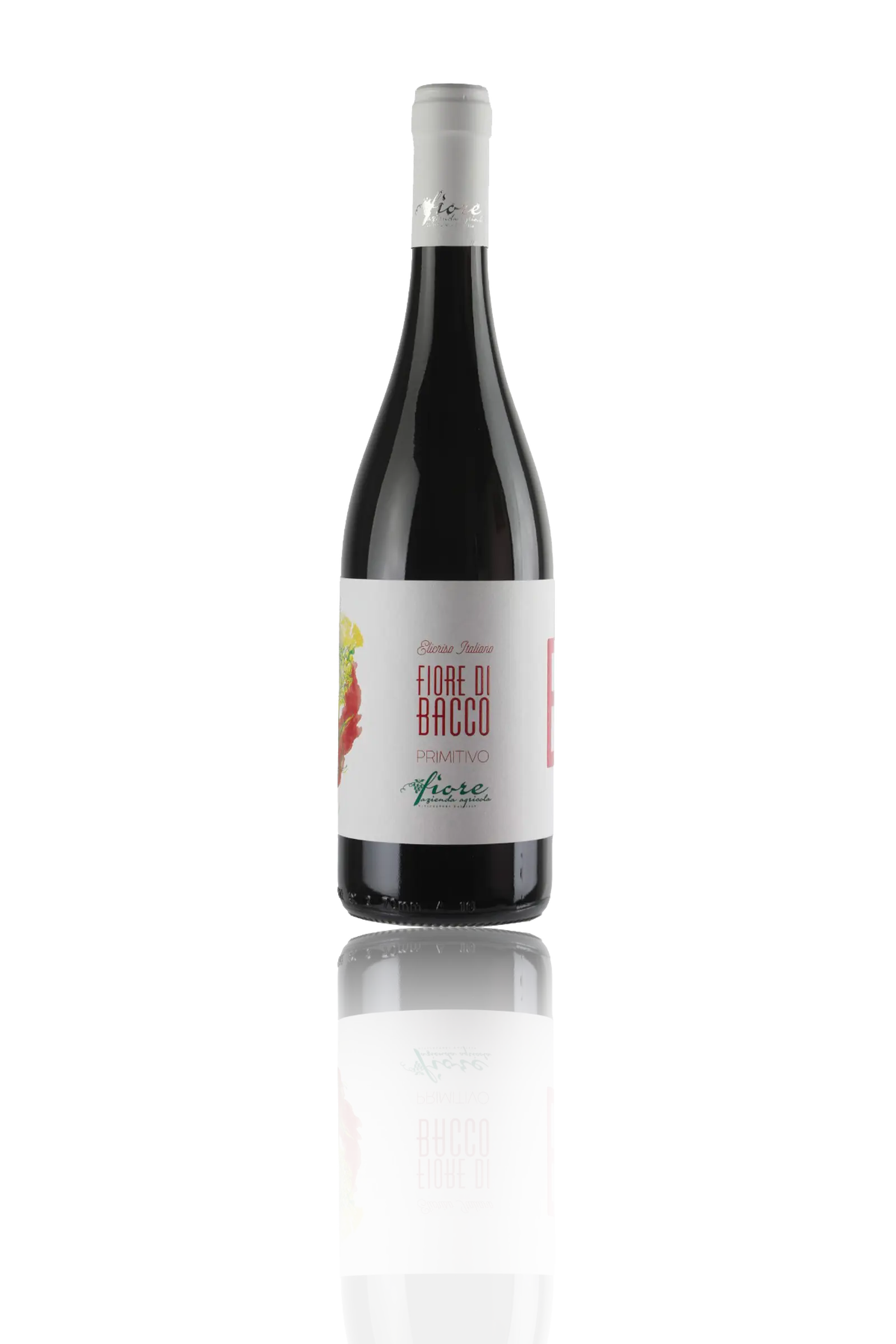 Bottiglia di vino Fiore di Bacco Primitivo E di Cantine Fiore