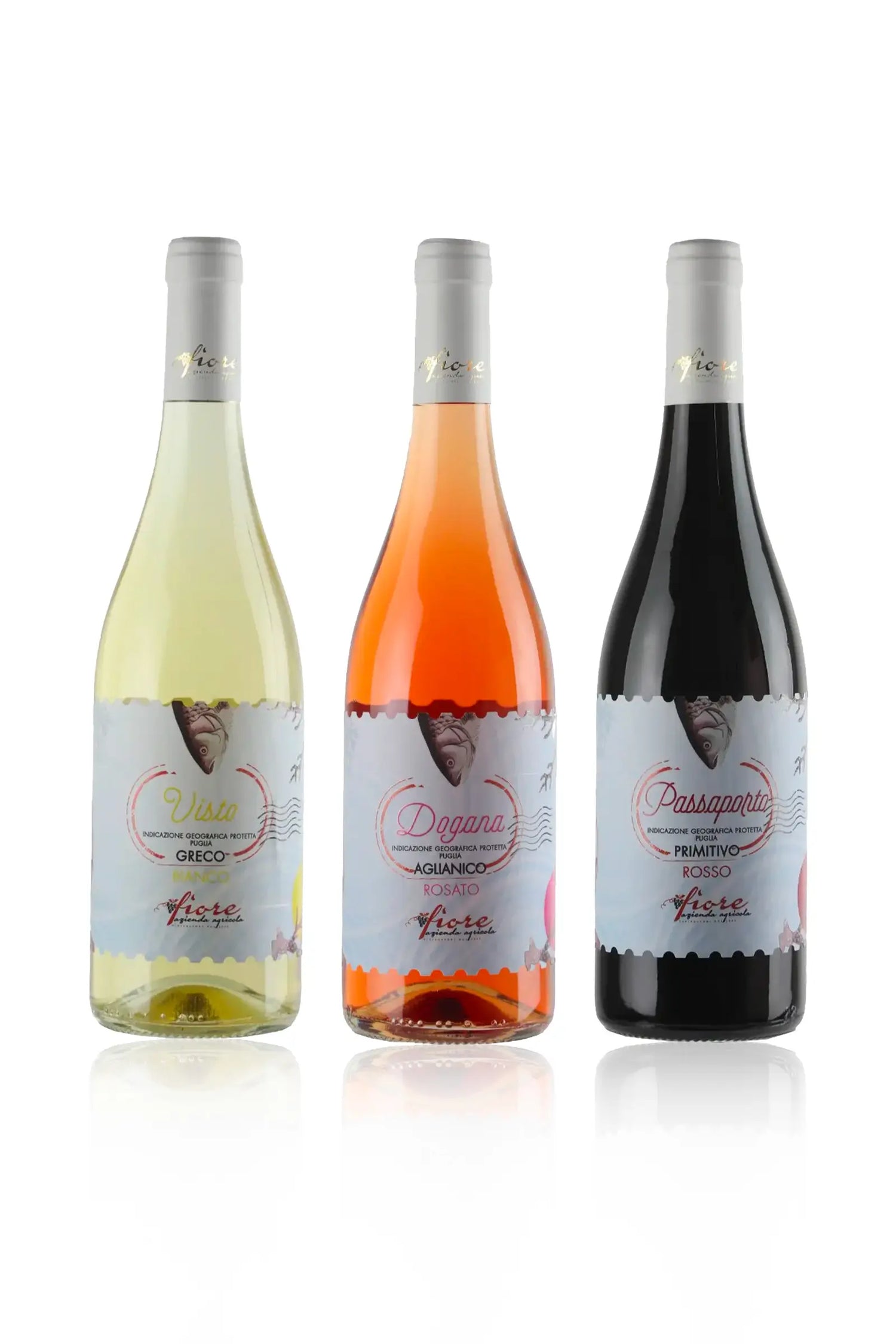 Kit vini Benvenuto in Famiglia: Visto - Dogana - Passaporto, Bianco - Rosato - Rosso