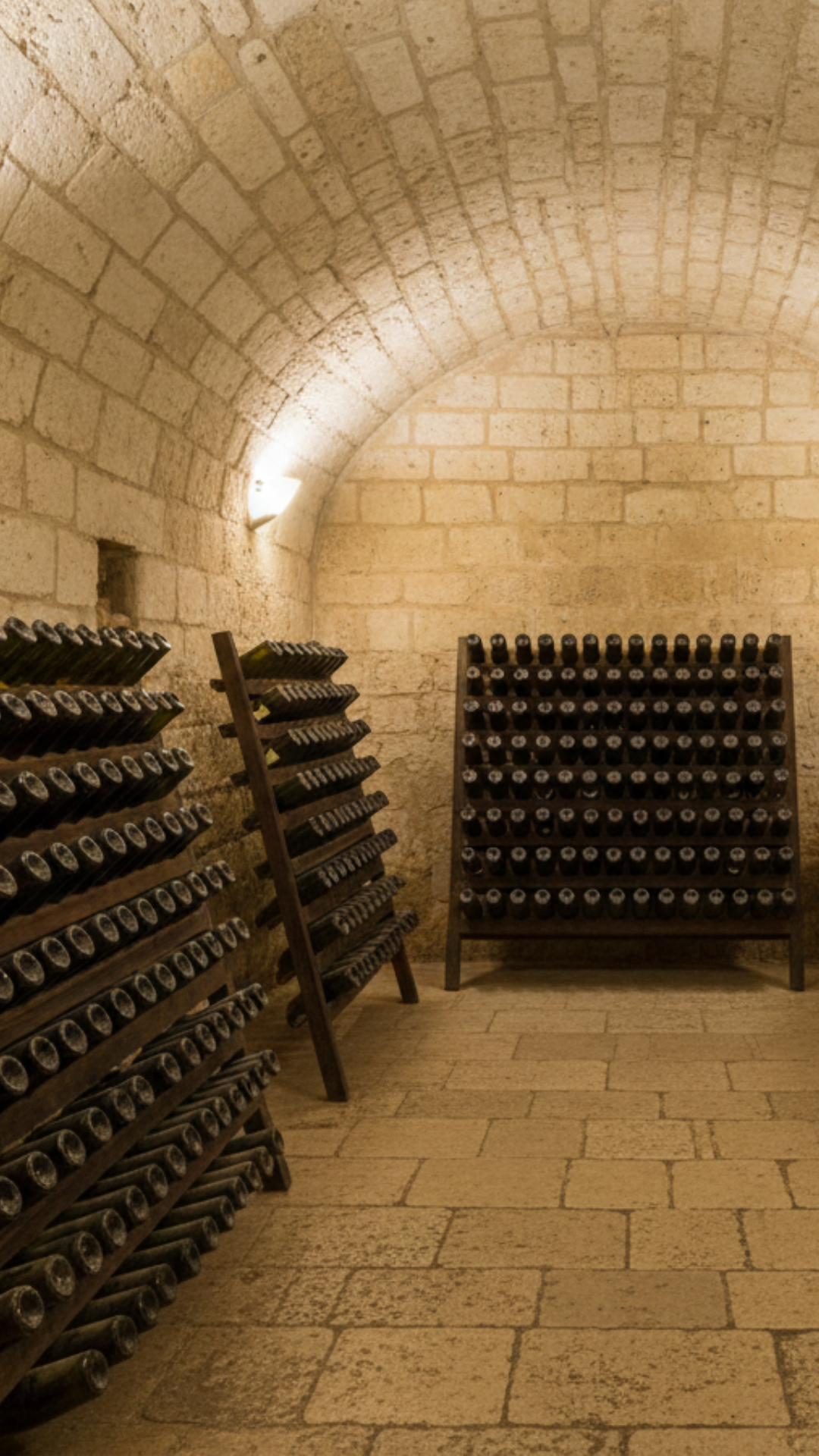 Bottiglie in affinamento in cantina di Cantine Fiore